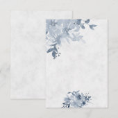 Blauw budget Blauwe waterverf bruiloft Kaart (Voorkant / Achterkant)