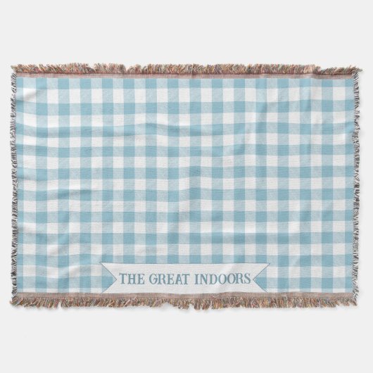 Blauw Buffalo geruit decoratief Deken (Voorkant)
