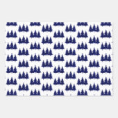 Blauw Buffalo geruit dennenbomen strepen Kerstmis Inpakpapier Vel (Voorkant 2)