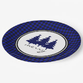 Blauw Buffalo geruite dennenbomen papieren bord (Gekanteld)