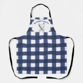 Blauw Buffalo Plaid Boerderij Kip Schort (Voorkant)