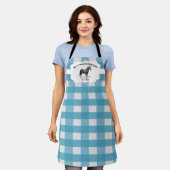 Blauw Buffalo Plaid Boerderij Paard Schort (Gedragen)