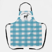 Blauw Buffalo Plaid Boerderij Paard Schort (Voorkant)