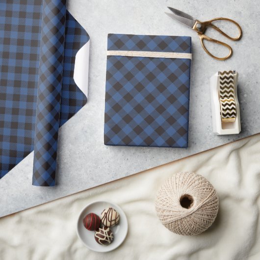 Blauw Buffalo Plaid Cadeaupapier (Crafts)