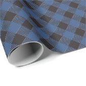 Blauw Buffalo Plaid Cadeaupapier (Rol Hoek)