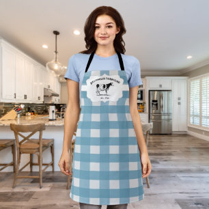 Blauw Buffalo Plaid Farm Cow Schort