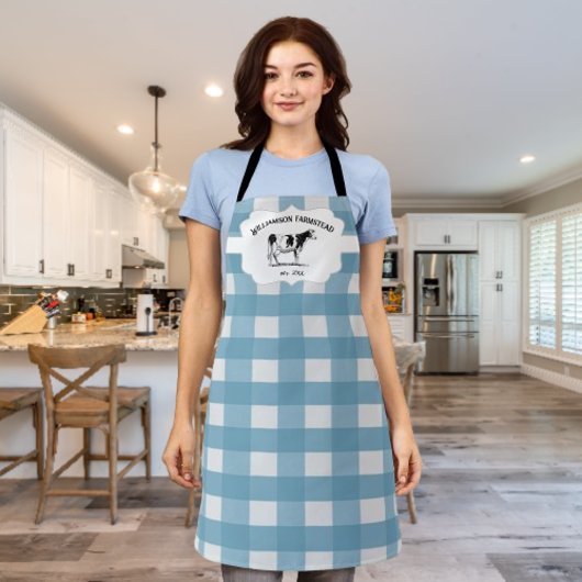 Blauw Buffalo Plaid Farm Cow Schort