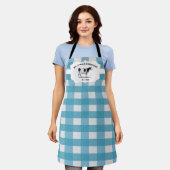 Blauw Buffalo Plaid Farm Cow Schort (Gedragen)