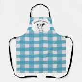 Blauw Buffalo Plaid Farm Cow Schort (Voorkant)