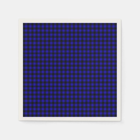 Blauw Buffalo Plaid Papieren Servetten (Voorkant)