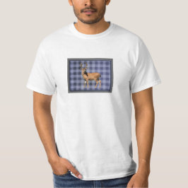 Blauw Buffalo Plaid Wild Deer T-Shirt