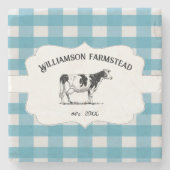 Blauw buffel Boerderij Koe Onderzetter (Voorkant)