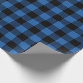 Blauw buffel geplakt veiselpapier cadeaupapier (Hoek)