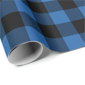 Blauw buffel geplakt veiselpapier cadeaupapier (Rol Hoek)