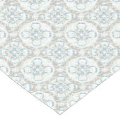 Blauw, buik en wit gemotteld cirkelpatroon lange tafelloper (Hoek)