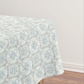 Blauw, buik en wit gemotteld cirkelpatroon tafelkleed (Voorbeeld)