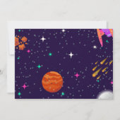 Blauw Buitenruimte astronaut jongen verjaardag Kaart (Achterkant)