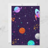 Blauw Buitenruimte astronaut jongen verjaardag Kaart (Achterkant)