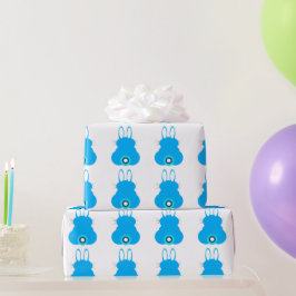 Blauw bunny Wrapping Paper Cadeaupapier