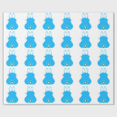Blauw bunny Wrapping Paper Cadeaupapier (Vlak)