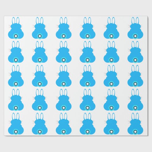 Blauw bunny Wrapping Paper Cadeaupapier (Vlak)