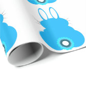 Blauw bunny Wrapping Paper Cadeaupapier (Rol Hoek)