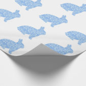 Blauw bunny Wrapping Paper Cadeaupapier (Hoek)