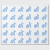 Blauw bunny Wrapping Paper Cadeaupapier (Vlak)