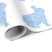 Blauw bunny Wrapping Paper Cadeaupapier (Rol Hoek)