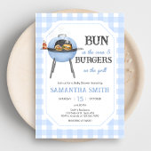 Blauw Burger BBQ Baby Shower Kaart
