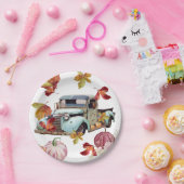 blauw busherfst laat pompoenen papieren bordje (Feest)