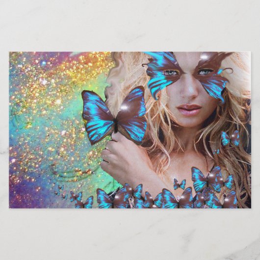 BLAUW BUTTERFLY SWEET SIXTEEN ARTIJ BRIEFPAPIER (Voorkant)