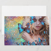 BLAUW BUTTERFLY SWEET SIXTEEN ARTIJ BRIEFPAPIER (Voorkant / Achterkant)