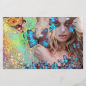BLAUW BUTTERFLY SWEET SIXTEEN ARTIJ BRIEFPAPIER (Voorkant)