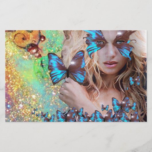 BLAUW BUTTERFLY SWEET SIXTEEN ARTIJ BRIEFPAPIER (Voorkant)