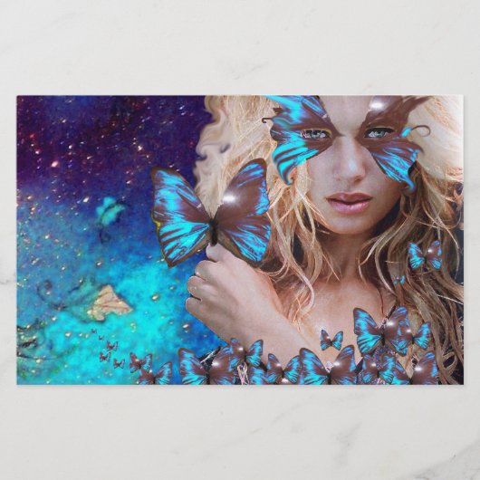 BLAUW BUTTERFLY SWEET SIXTEEN ARTIJ BRIEFPAPIER (Voorkant)