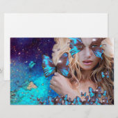 BLAUW BUTTERFLY SWEET SIXTEEN ARTIJ BRIEFPAPIER (Voorkant / Achterkant)