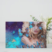 BLAUW BUTTERFLY SWEET SIXTEEN ARTIJ BRIEFPAPIER (Staand voorkant)