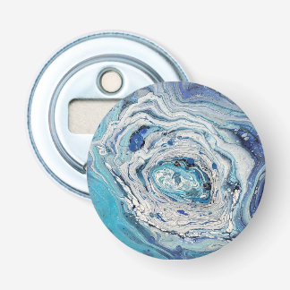 Blauw Button Flesopener