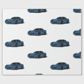 Blauw C6 Corvette inpakpapier (Vlak)