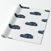 Blauw C6 Corvette inpakpapier (Uitgerold)