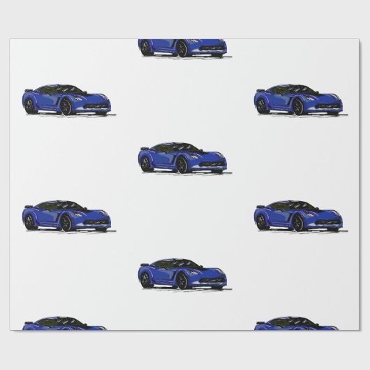 Blauw C7 Corvette inpakpapier (Vlak)