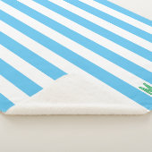 Blauw Cabana Stripe en gepersonaliseerd groen mono Sherpa Deken (3/4)
