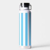 Blauw Cabana Stripe en gepersonaliseerd groen mono Waterfles (Achterkant)