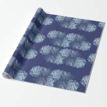 Blauw Cactus Gift Wrapping Paper