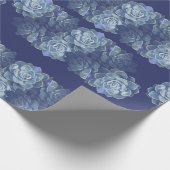 Blauw Cactus Gift Wrapping Paper Cadeaupapier (Hoek)