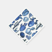 Blauw Cactus Goud Woestijn Chic Reizen Zuidwesten  Servet (Hoek)