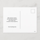 Blauw cadeau doos Gouden Sneeuwvlokken Kerstballen Feestdagenkaart (Achterkant)