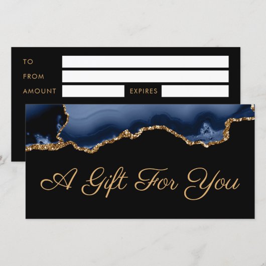 blauw cadeaubon (Voorkant / Achterkant)