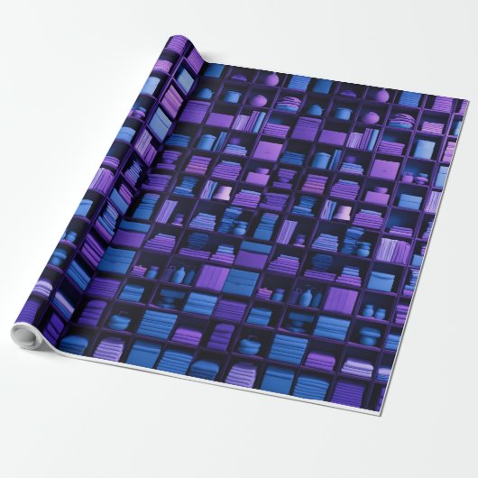 blauw cadeaupapier (Uitgerold)